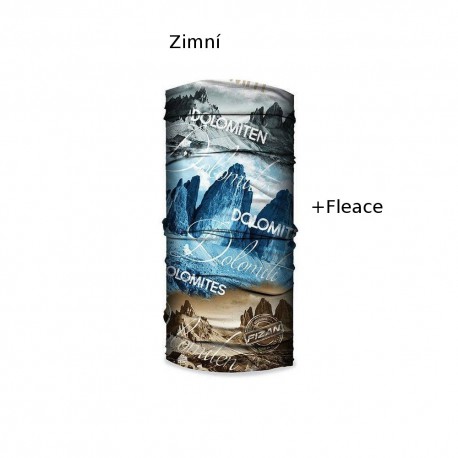 Fizan HWF 20/46 + FLEACE multifunkční zimní šátek / nákrčník / tubus  s fleecem Dolomity