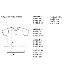 _CityZen Bondy bila panske triko kratky rukav 100 bavlna zmereno