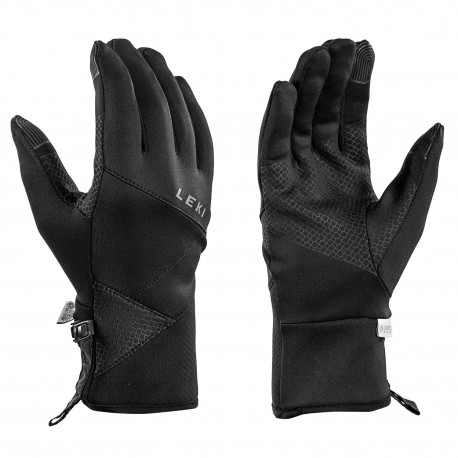 Leki Traverse black unisex větruodolné zimní rukavice slabší Windstopper dotykové