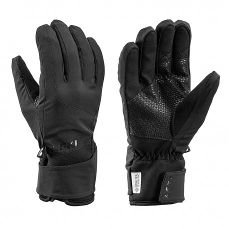 Leki Hikin Pro black unisex větruodolné zimní turistické rukavice Windstopper Primaloft 