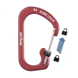 Nite Ize SlideLock Carabiner Aluminum 3 karabina s posuvnou pojistkou cervena