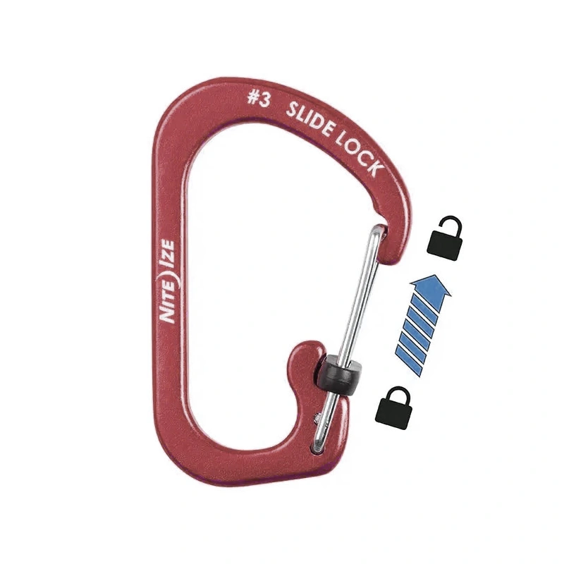 Nite Ize SlideLock Carabiner Aluminum 3 karabina s posuvnou pojistkou cervena