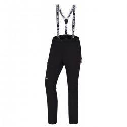Husky Kixees M černá pánské outdoorové zateplené softshell kalhoty na běh,kolo,běžky