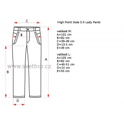 _High Point Gale 3.0 Lady Pants tea berry black damske softshellove kalhoty zmereno