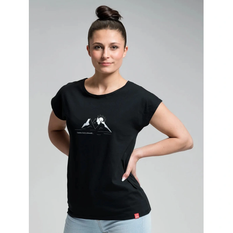 CityZen Alta cerna potisk Laska hory prenasi damske tricko kratky rukav 95 procent bavlna