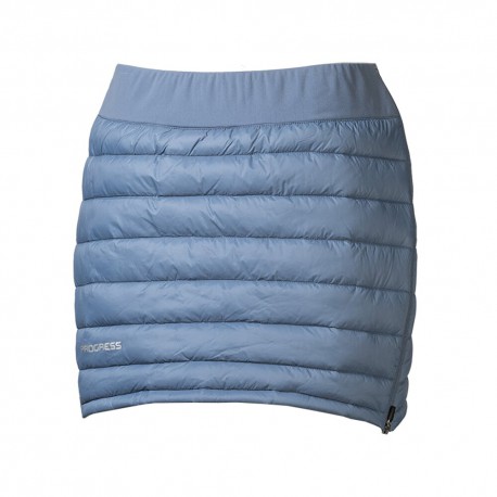 Progress Inge modrošedá dámská zateplená zimní sukně celorozepínací rozšiřitelná