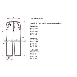 _Progres Genius petrol panske lehke turisticke prodysne kalhoty zmereno