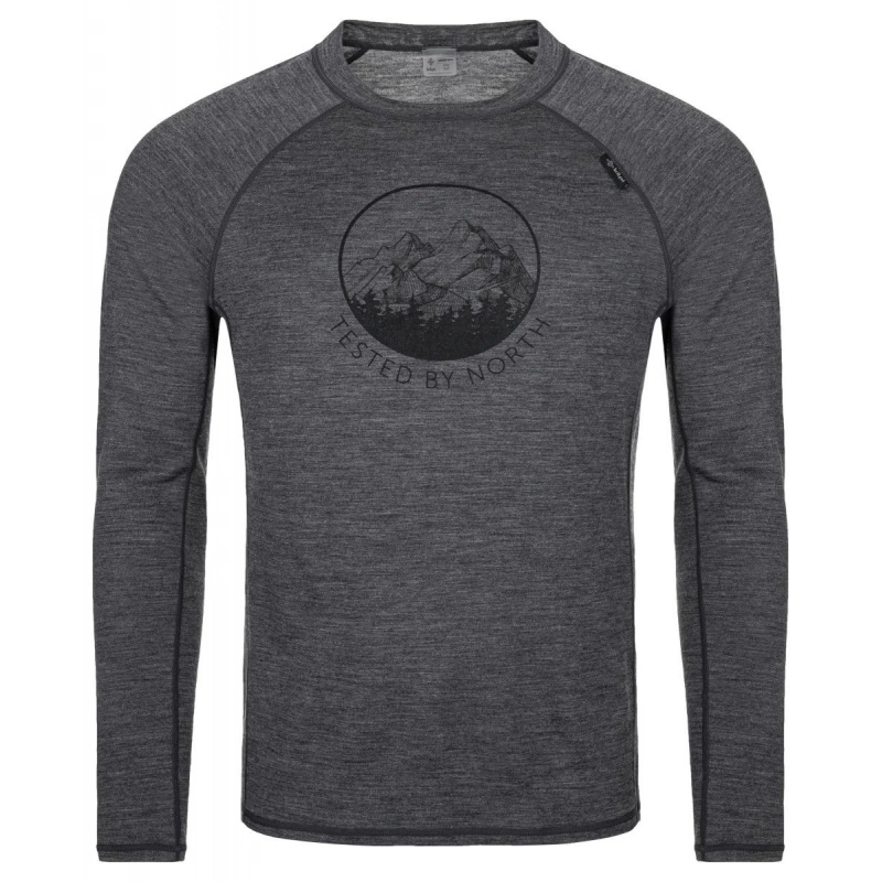 Kilpi Mavora Top-M tmave seda SM0505KIDGY panske triko dlouhy rukav 100% Merino vlna