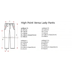 _High Point Versa Lady Pants black damske softshellove prodysne kalhoty zmereno