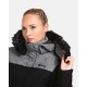 Kilpi Ketrina-W černá UL0129KIBLK dámský voděodolný zimní kabát s kožešinou s páskem 3