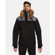 Kilpi Alpha-M black UM0127KIBLK pánská zimní bunda (kabát) s kožešinou 