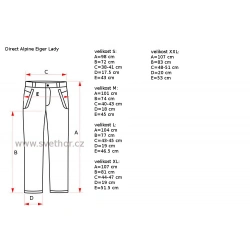 _Direct Alpine Eiger Lady black damske technicke softshellove nepromokave kalhoty zmereno