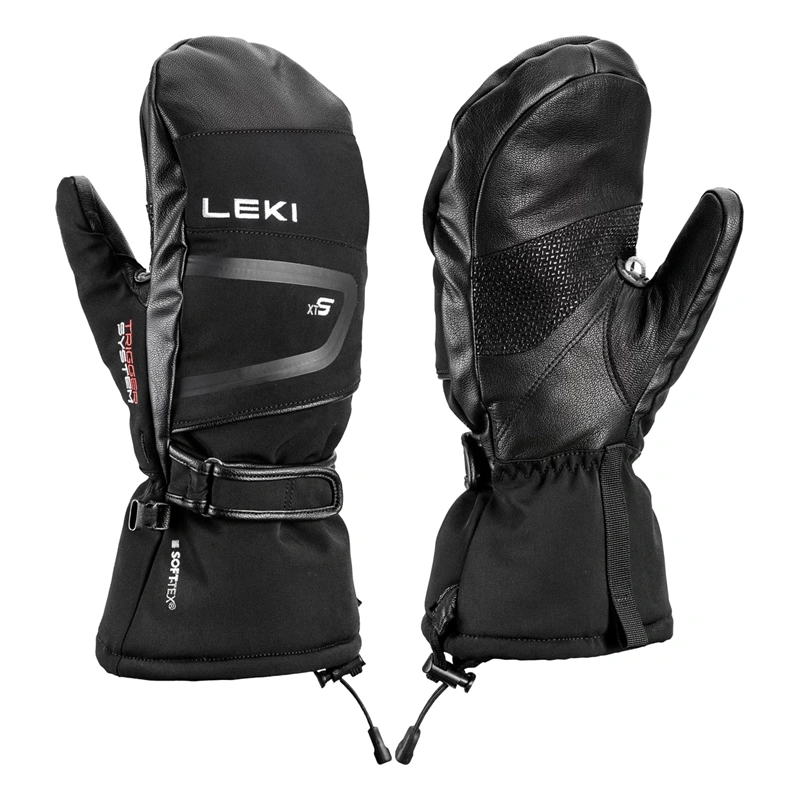 Leki Detect XT 3D Mitt black panske vodeodolne lyzarske palcove rukavice Primaloft