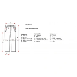 _High Point Gale Lady Pants black iron gate damske softshellove kalhoty zmereno