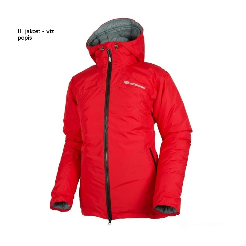 Sir Joseph Sarek Lady red II. jakost -lehka damska perova nepromokava zimni bunda s kapuci