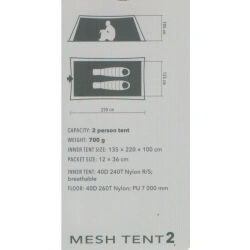 Hannah Mesh Tent 2 grey ultralehky prodysny vnitrni stan   sitovana moskytiera 2 osoby 2