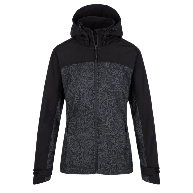 Kilpi Ravia-W tmave seda SL0124KIDGY damska softshellova bunda s kapuci 