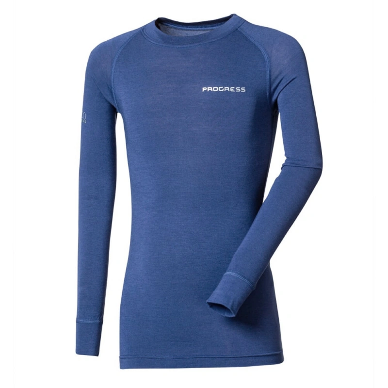 Progres E NDRD tmave modra detske triko dlouhy rukav bambus