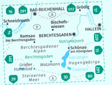 Kompas 794 Berchtesgadener Land, Konigsee 25 000 oblast