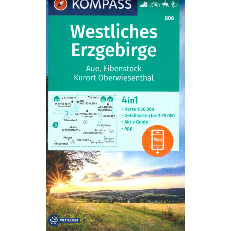 Kompas 806 Westliches Erzgebirge   Zapadni Krusne hory 50 000