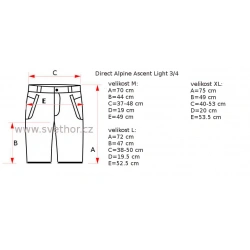 _Direct Alpine Ascent Light 3 4 anthracite ocean panske trictvrtecni kalhoty zmereno