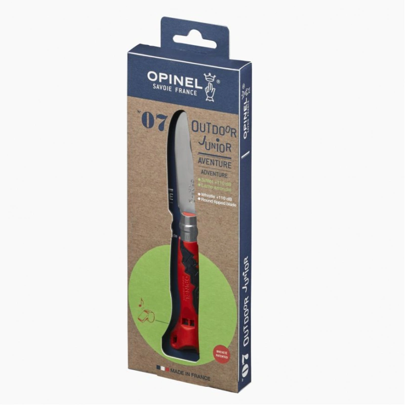 OPINEL VR N°07 Outdoor junior cervena detsky zaviraci nuz s pistalkou - cepel 7 cm