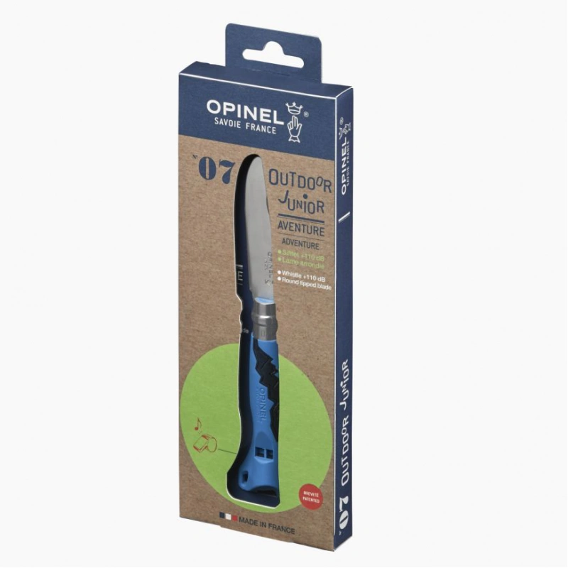 OPINEL VR N°07 Outdoor junior modra detsky zaviraci nuz s pistalkou - cepel 8 cm