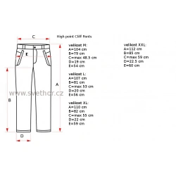_High Point Cliff Pants Black panske nepromokave outdoorove kalhoty Pertex  zmereno