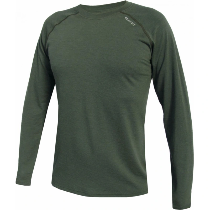 Jitex Ibrak 901 Ts tmave khaki panske triko dlouhy rukav Merino vlna