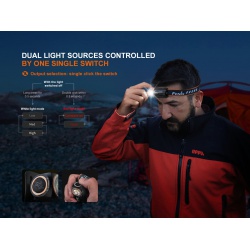 Fenix HM23 V20 spickova celovka na tuzkove baterie bile i cervene svetlo 4