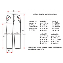 _High Point Road Runner 3.0 Lady Pants black damske nepromokave kalhoty BlocVent 2,5L