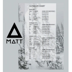 Matt Tabulka velikosti Rukavice