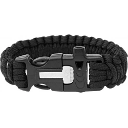 Highlander Paracord cerna naramek s trojzubcem, pistalkou a kresadlem