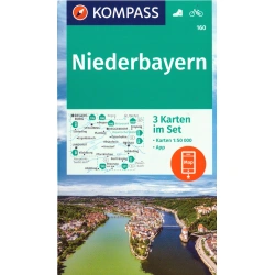 Kompas 160 Niederbayern Dolni Bavorsko 50 000 turisticka mapa