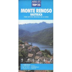 IGN 4252 Monte Renoso, Bastelica 1:25 000 turistická mapa