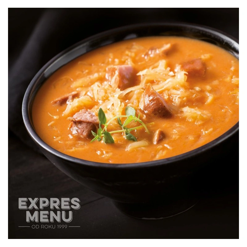 Expres Menu Zelna polevka s klobasou 600g sterilovane jidlo na cesty