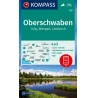 Kompas 187 Oberschwaben, Isny, Wangen, Leutkirch 50 000 turisticka mapa