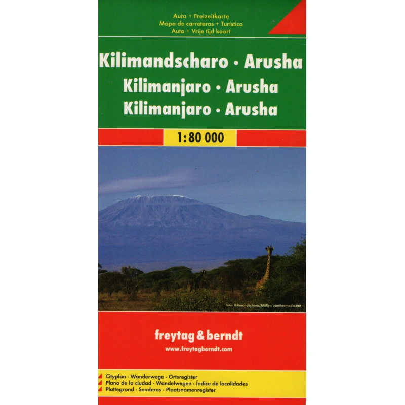 Freytag a Berndt Kilimandzaro, Arusa 80 000 automapa turisticka mapa