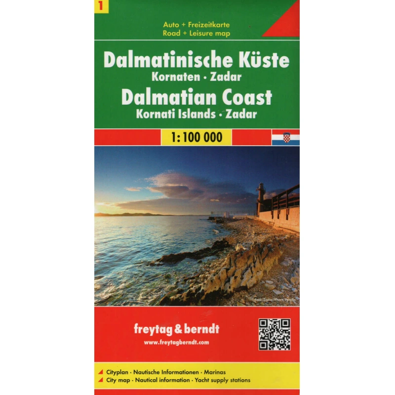Freytag a Berndt Dalmatske pobrezi, Zadar, Kornati 100 000 automapa