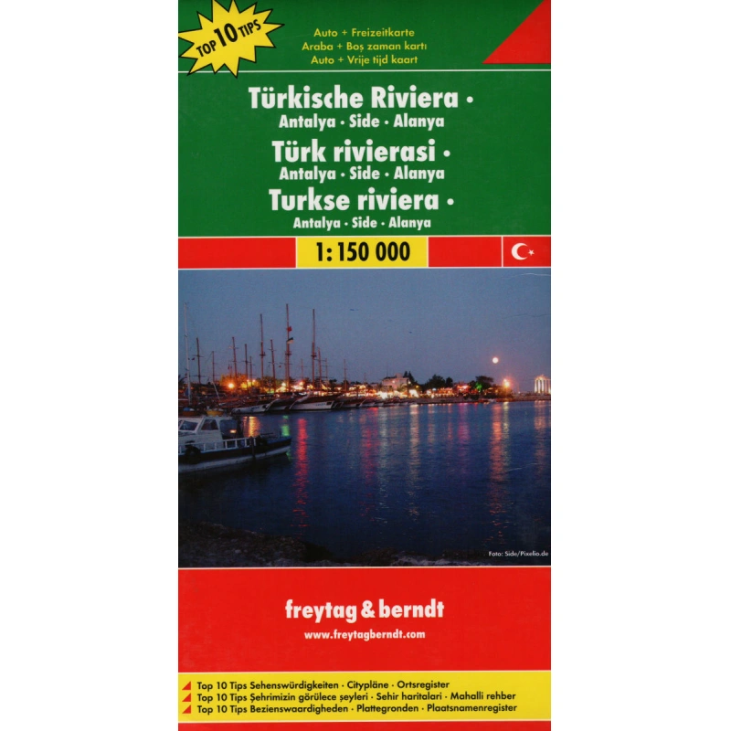 Freytag a Berndt Turecka Riviera, Antalya, Side, Alanya 150 000 automapa