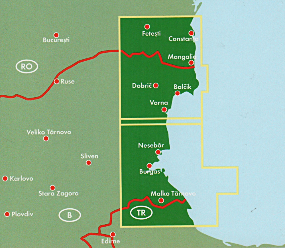 Freytag a Berndt Bulharske cernomorske pobrezi, Burgas 150 000 automapa 1