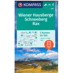 Kompas 228 Wiener Hausberge, Schneeberg, Rax 25 000