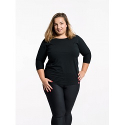 CityZen Rivera cerna damske tricko kratky rukav 95 bavlna pro plnostihle