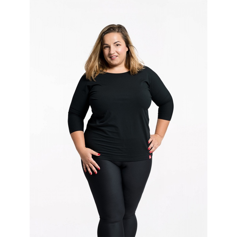 CityZen Rivera cerna damske tricko kratky rukav 95 bavlna pro plnostihle