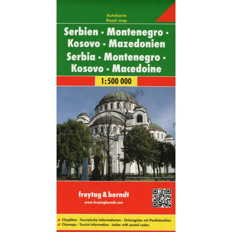 Freytag a Berndt Srbsko Cerna Hora Kosovo Makedonie 500 000 automapa