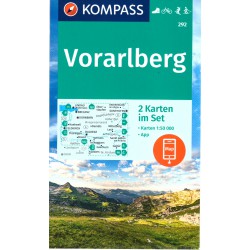 Kompass 292 Vorarlberg 1:50 000 turistická mapa