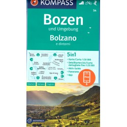 Kompass 54 Bozen/Bolzano 1:50 000