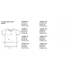 _CityZen Agen sede potisk Via Czechia panske triko kratky rukav 100 bavlna zmereno