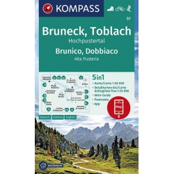 Kompass 57 Bruneck/Brunico, Toblach/Dobbiaco 1:50 000 turistická mapa