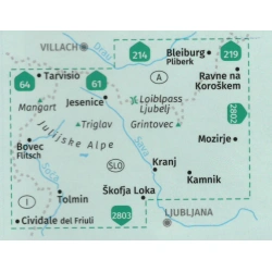 Kompas 2801 Julischen Alpen Steiner Alpen 75 000 Oblast